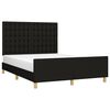 vidaXL Bed Frame without Mattress Black 137x187 cm Double Fabric