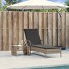 vidaXL Sun Lounger with Wheels and Cushion Grey Poly Rattan