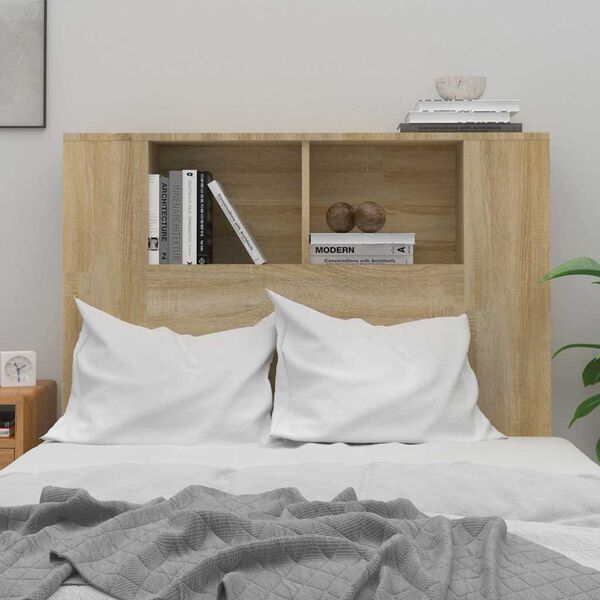vidaXL Headboard Cabinet Sonoma Oak 100x18.5x102.5 cm