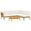 vidaXL 4 Piece Garden Pallet Sofa Units Solid Acacia Wood Natural