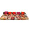 vidaXL 4-Seater Modular Pouffe Patchwork Fabric