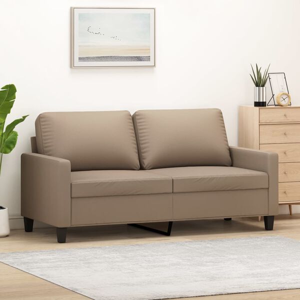 vidaXL 2-Seater Sofa Cappuccino 140 cm Faux Leather