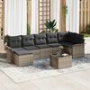 vidaXL Garden Sofa Set with Cushion 8 pcs Grey Poly rattan