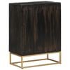 vidaXL Sideboard Black 55x34x75 cm Solid Wood Mango and Iron