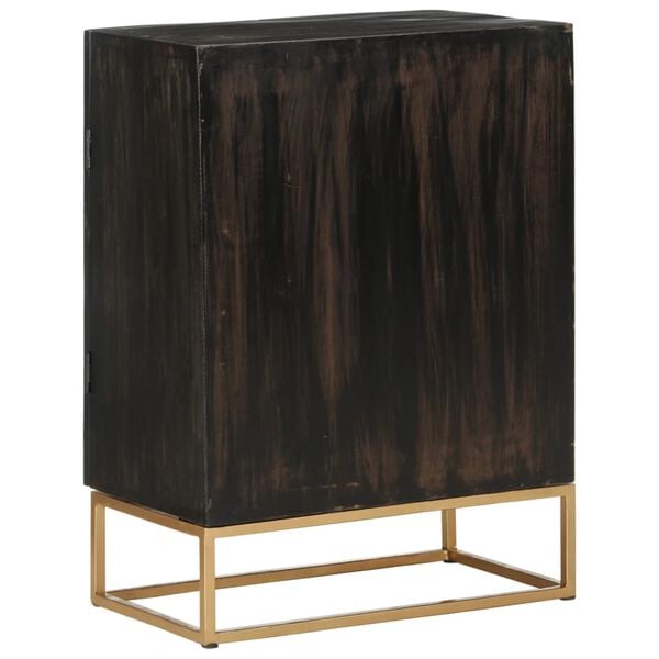 vidaXL Sideboard Black 55x34x75 cm Solid Wood Mango and Iron