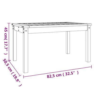vidaXL Garden Table Grey 82.5x50.5x45 cm Solid Wood Pine
