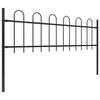 vidaXL Garden Fence with Hoop Top Steel 537x60 cm Black