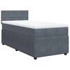 vidaXL Box Spring Bed with Mattress Dark Grey King Single Velvet