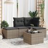 vidaXL 5 Piece Garden Sofa Set with Cushions Grey Poly Rattan