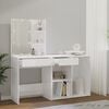 vidaXL LED Dressing Table with Cabinet White Engineered Wood