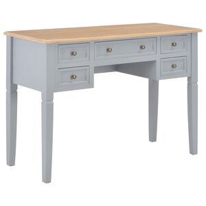 vidaXL Writing Desk | Grey | MDF | 109.5 cm length, 45 cm width, 77.5 cm height