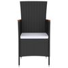 vidaXL 5 Piece Outdoor Dining Set with Cushions Poly Rattan Black