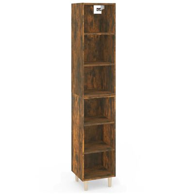 vidaXL Highboard Smoked Oak 34.5x32.5x180 cm Engineered Wood