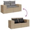 vidaXL 6 Piece Garden Sofa Set with Cushions Beige Poly Rattan