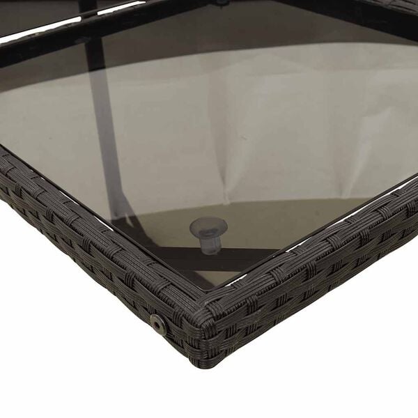 vidaXL 9 Piece Garden Dining Set with Cushions Black Poly Rattan