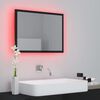 vidaXL LED Bathroom Mirror High Gloss Black 60x8.5x37 cm Acrylic