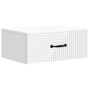 vidaXL Wall-Mounted Bedside Cabinet White 49 x 34.5 x 20 cm