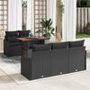 vidaXL Garden Sofa Set with Storage 6 pcs Black Poly rattan