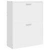 vidaXL White Wooden Shoe Cabinet with 2 Compartments
