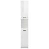 vidaXL Bathroom Cabinet High Gloss White 32x34x188.5cm Engineered Wood