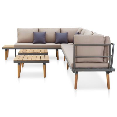 vidaXL 8-Seater Garden Lounge Set with Cushions Solid Acacia Wood
