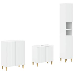 vidaXL 3 Piece Bathroom Cabinet Set ARNHEM White Engineered Wood