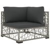 vidaXL 6 Piece Garden Lounge Set with Cushions Poly Rattan Grey