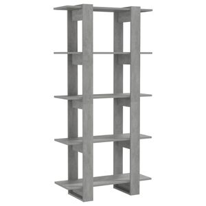 vidaXL Book Cabinet/Room Divider Concrete Grey 80x30x160 cm Engineered Wood