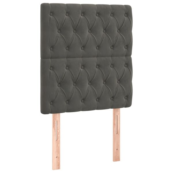 vidaXL LED Headboard Dark Grey 80 cm Velvet