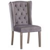 vidaXL Dining Chair | Grey | Velvet, Solid Rubberwood | Standard