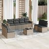 vidaXL 9 Piece Garden Sofa Set with Cushions Grey Poly Rattan