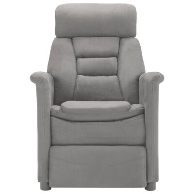 vidaXL Electric Recliner Chair Light Grey Faux Suede Leather