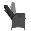 vidaXL 7 Piece Garden Dining Set with Cushions Black Poly Rattan