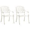 vidaXL 3 Piece Bistro Set Cast Aluminium White