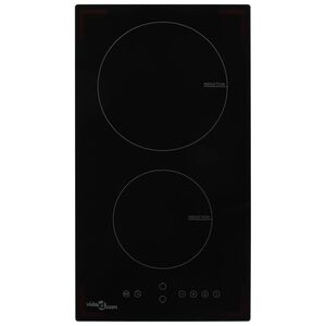 vidaXL Induction Hob with 2 Burners Touch Control Glass 3500 W