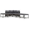 vidaXL 6 Piece Garden Lounge Set with Cushions Poly Rattan Grey