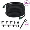 vidaXL Garden Soaker Hose Black 0.6" 50 m Rubber