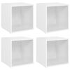 vidaXL 4 Piece TV Cabinet Set White 37x35x37 cm Engineered Wood
