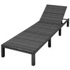 vidaXL Sun Lounger with Cushion Poly Rattan Black