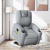 vidaXL Electric Stand up Massage Recliner Chair Light Grey Fabric