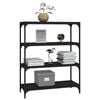 vidaXL Book Cabinet Black 80x33x100 cm Engineered Wood and Steel
