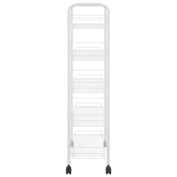 vidaXL 5-Tier Kitchen Trolley White 46x26x105 cm Iron