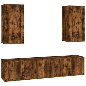 vidaXL 5 Piece TV Cabinet Set Smoked Oak Engineered Wood
