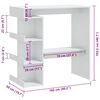 vidaXL Bar Table with Storage Rack High Gloss White 100x50x101.5 cm