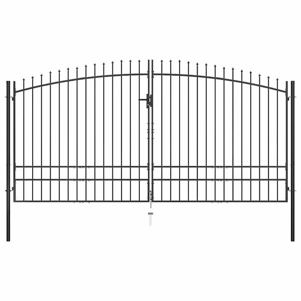 vidaXL Double Door Fence Gate with Spear Top 400x249.5 cm
