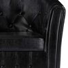 vidaXL Tub Chair with Footstool Black Faux Leather