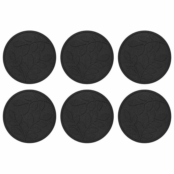 vidaXL Stepping Stone 6 pcs Black &Oslash; 44 x 2 cm Rubber