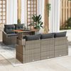 vidaXL Garden Sofa Set with Storage 6 pcs Grey Poly rattan