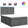 vidaXL Box Spring Bed with Mattress Dark Grey Double Fabric