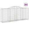 vidaXL Arched Gabion Baskets 4 pcs 300x50x120/140 cm Galvanised Iron